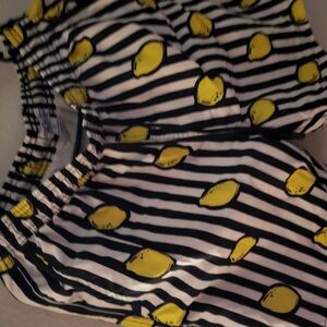 Striped Lemon Print Shorts